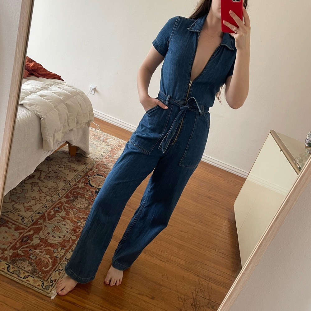 Reformation denim jumpsuit